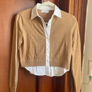 Nadaam Mixed Media cropped cardigan